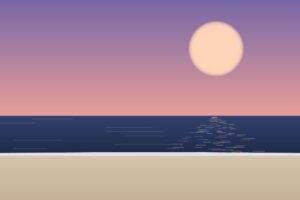 Dusk over the water at Treasure Island, Florida